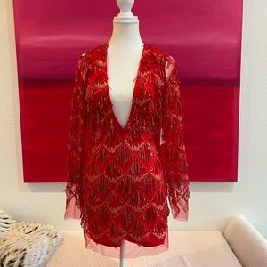 NWT Superdown Nia Sequin Fringe Dress
